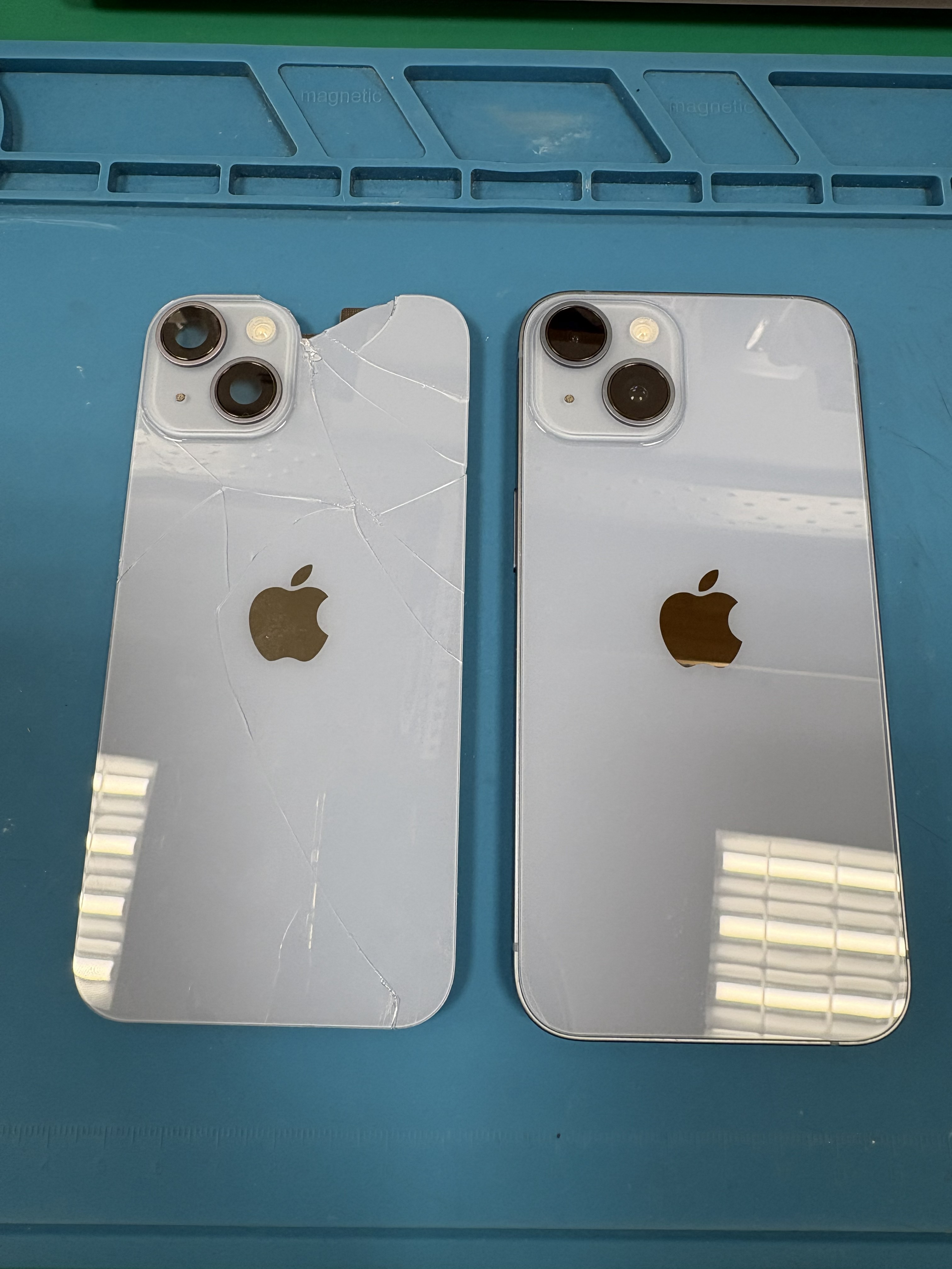 豊橋市でiPhone14の背面パネル交換】背面ガラス割れを90分で修理
